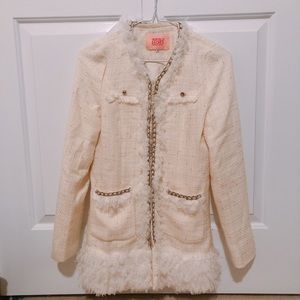 Chanel-style Cream Coat with chains